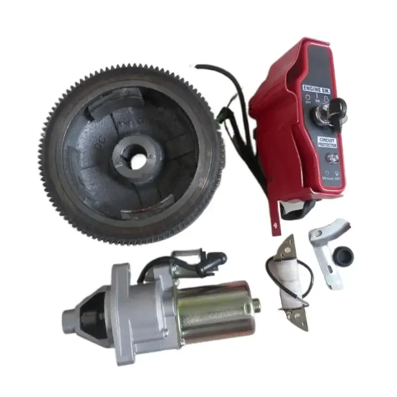 

GX390 ELECTRIC START KIT FOR HONDA GX340 GX420 E*5500 6500 5KW 6.5KW GENERATOR STARTER MOTOR SWITCH BOX FLYWHEEL CHARGING COIL