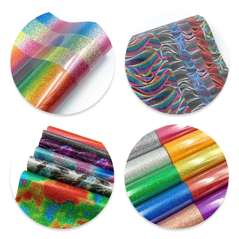 Vibrant Glitter Heat Transfer Vinyl for DIY T-Shirts and Gifts - 38 Assorted Colors