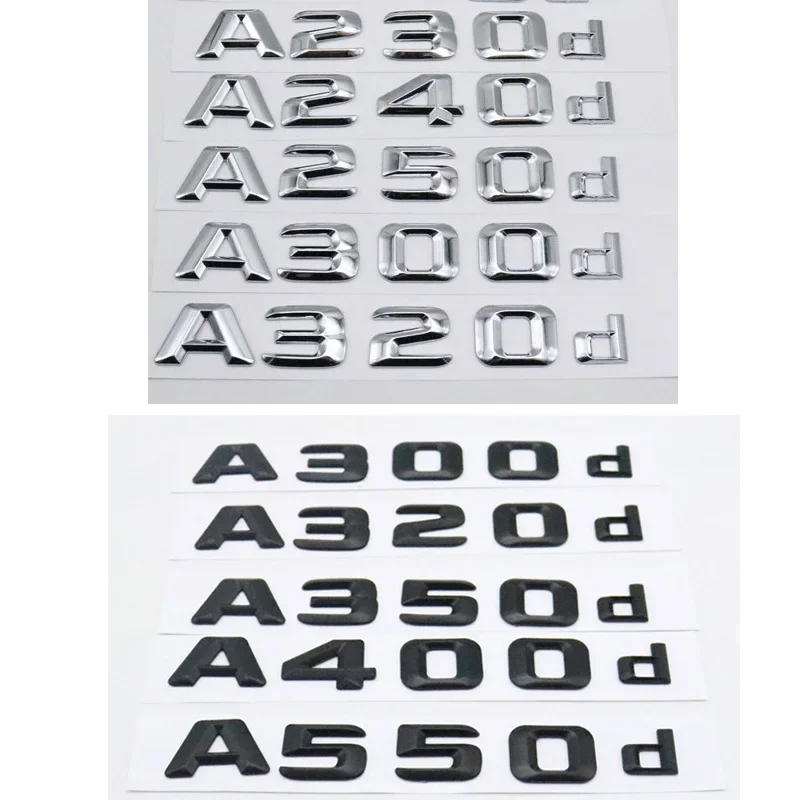 Черные и хромированные буквы фотосессия для A160d, A180d, A200d, A230d, A240d, A250d, A260d, A280d, A300d, A320d, A350d