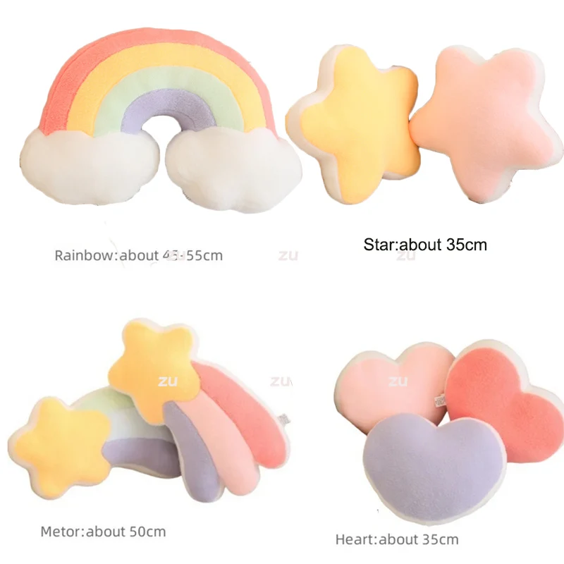 Rainbow Wish Star Moon Plush Pillow Colorful Crown Cloud Soft Toy Pillow Cushion Sofa Home Decoration Throw Pillows 4