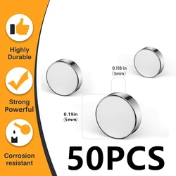 Ultra - Strong Round Magnet for Home, Office, and Craft Decor (5mmx3mm - 50Pcs)