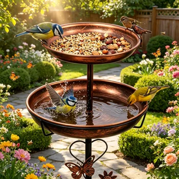 Double-Layer Bird Bath Feeder 1
