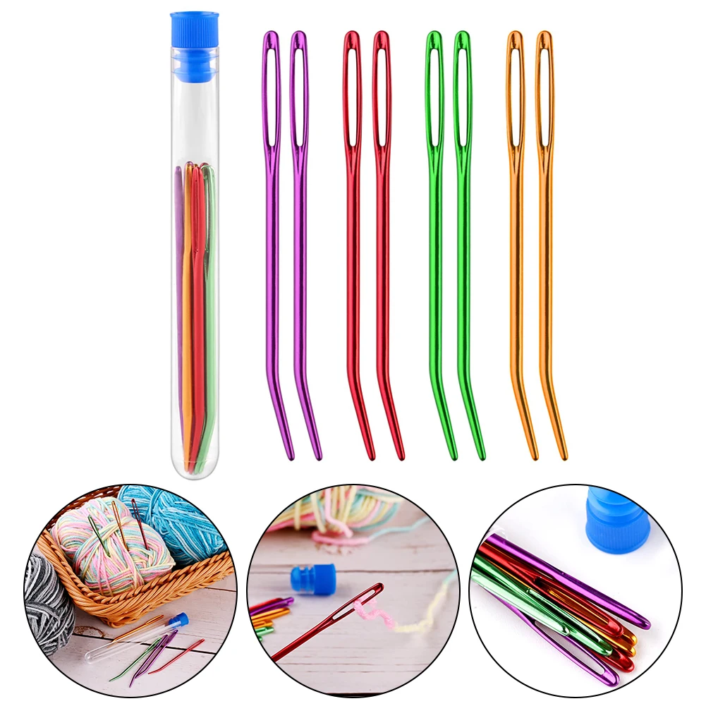Description Picture 3 of item8Pcs Bent Tip Tapestry Needles Yarn Knitting Weaving Needles Big Eye Curve Bent Needle Knitting Crochet DIY Sewing Accessories