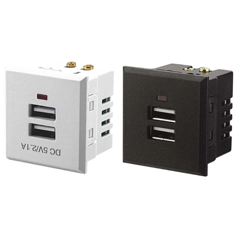 

5V 2.1A Double USB Power Socket Embedded Double USB Desktop Receptacle Charging Module Outlet Drop Shipping