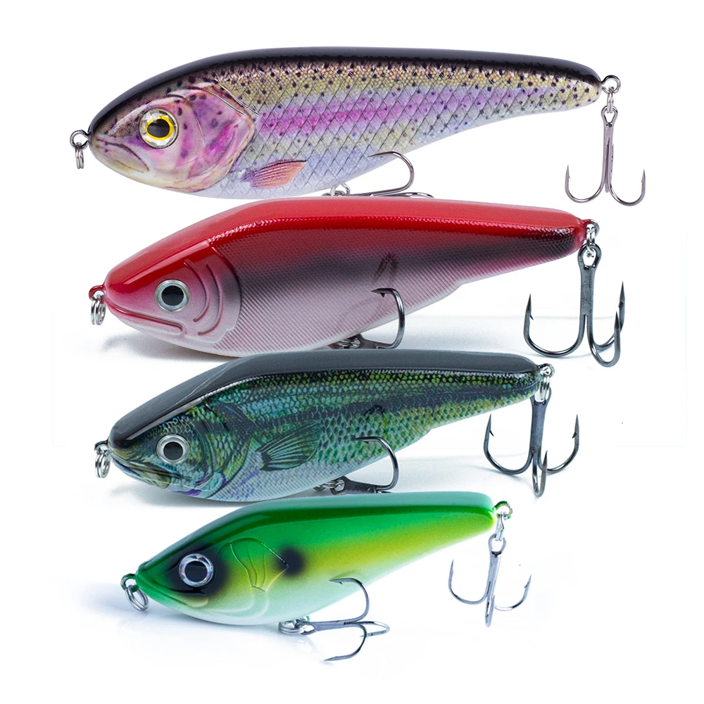 Hanlin Sinking Glide Jerkbait 75/90/120/150/mm Muskie Fishing Lure Swimbait  Popular Pike Hard Jerk Bait Crankbait Wobbler Tackle - AliExpress