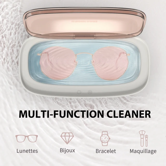 300ML Jewelry Ultrasonic Cleaner Touch Operation 43kHz High Frequency MultiFunction 360° Deep Cleaning Box For Glasses Watches 3