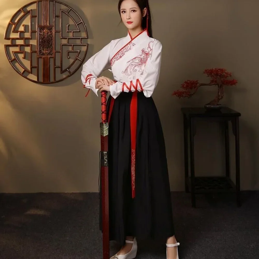 Hanfu de style martial unisexe pour adultes, vêtements traditionnels chinois féminins, col croisé, imbibé de Han, costume masculin de prairie, cosplay pour couple