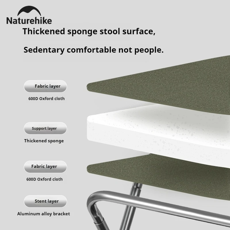Folding Camping Chair Portable Multifunctional Fishing Outdoor Stool Seat Bearing 180kg