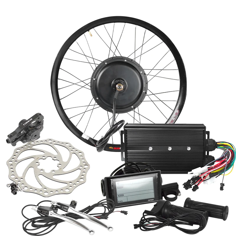 High Power Ebike Kit 5000w Electric Bike Kit Custom Parts Brushless Hub Motor 2 Electric Brake Levers maytech 65162 70182 100kv 120kv watercool ed brushless motor for foil surfing electric boat skidaddle vefoil parts e surfjet sup