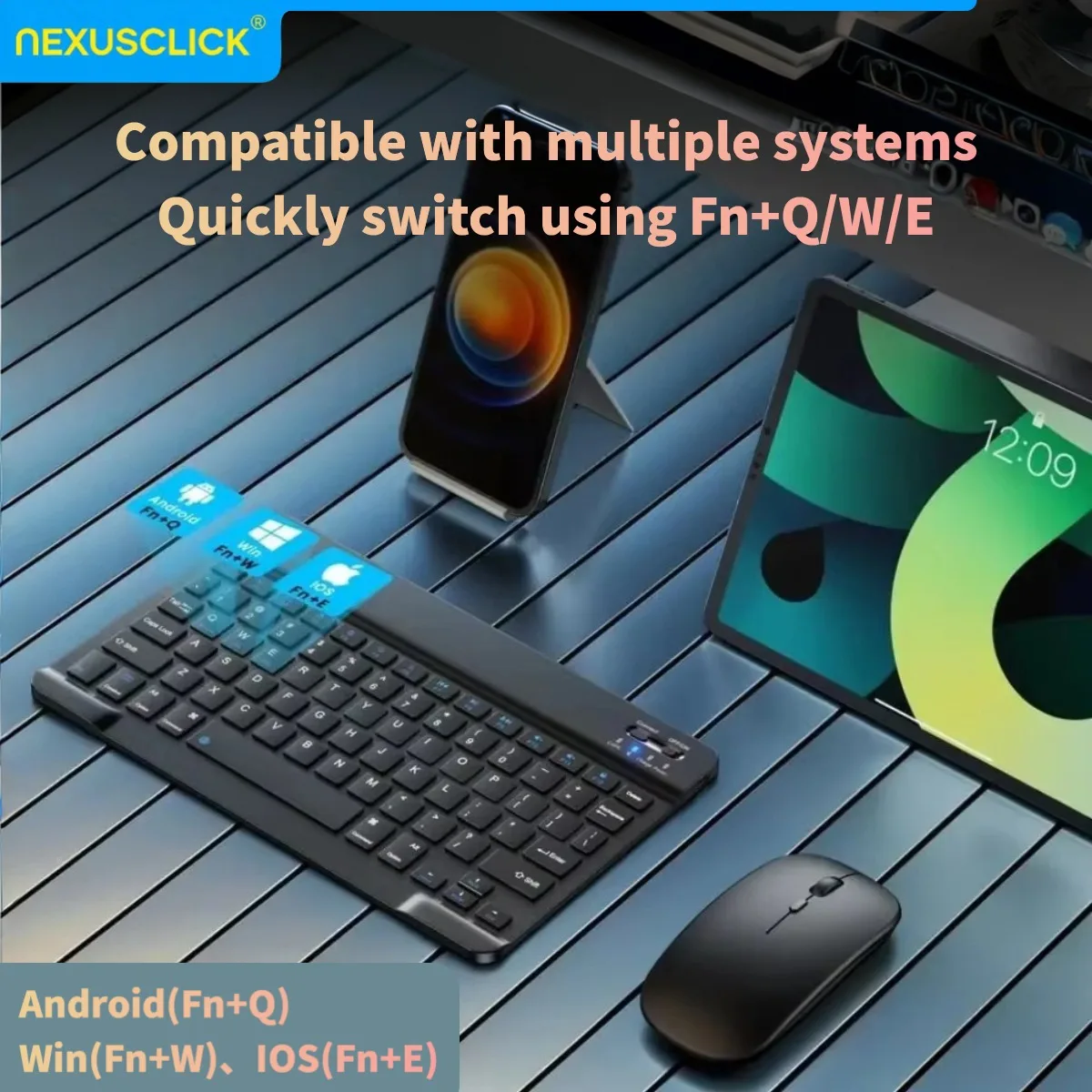 Universal Bluetooth Keyboard for Tablets and Mobile Devices