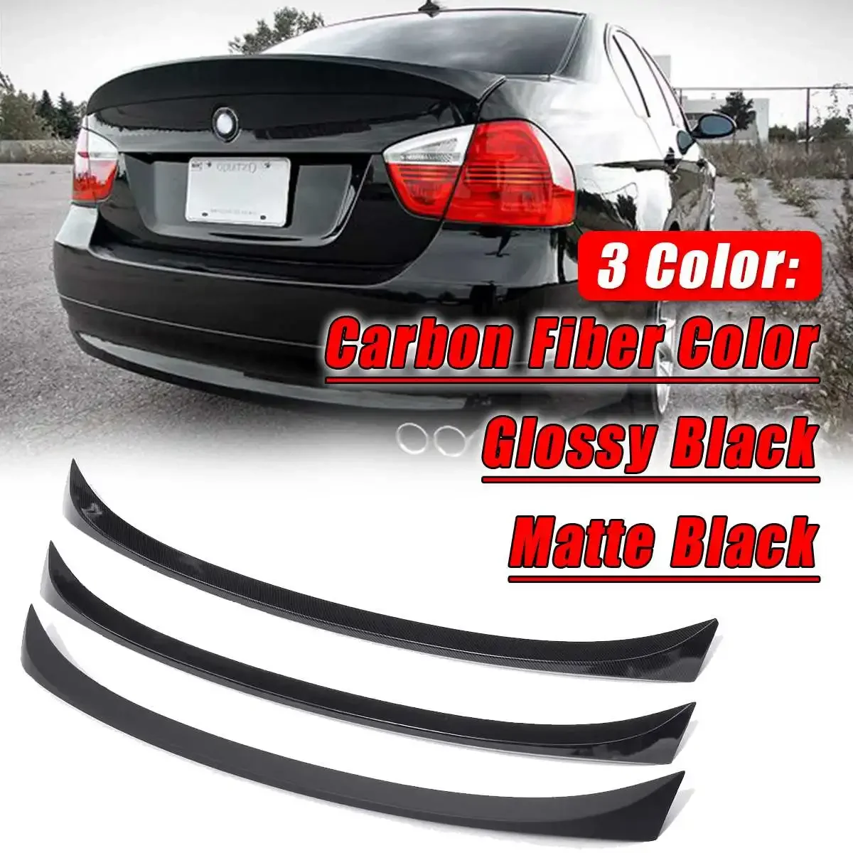 

Carbon fiber color Car Trunk Wing ABS Material Spoiler Refit For BMW 2005~11 E90 3-series Sedan Modification Part Body Kit