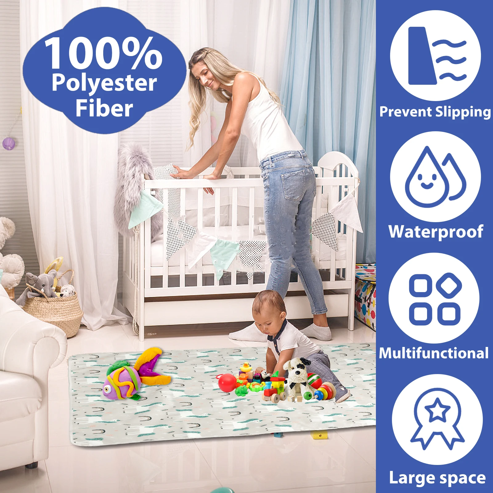 Baby High Chair Splat Mat Portable Baby Dining Chair Mat