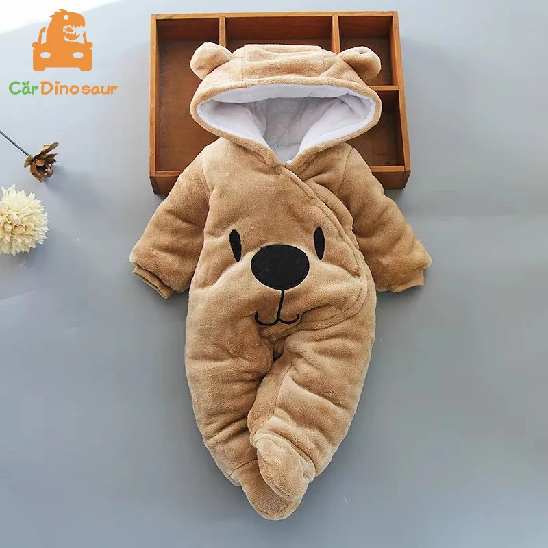 New Born Baby Footies 2025 Winter Warm Clothing 3 9 6 12 Month Baby Kids Boys Girls Cotton Newborn Toddler Infant Footies baby clothes