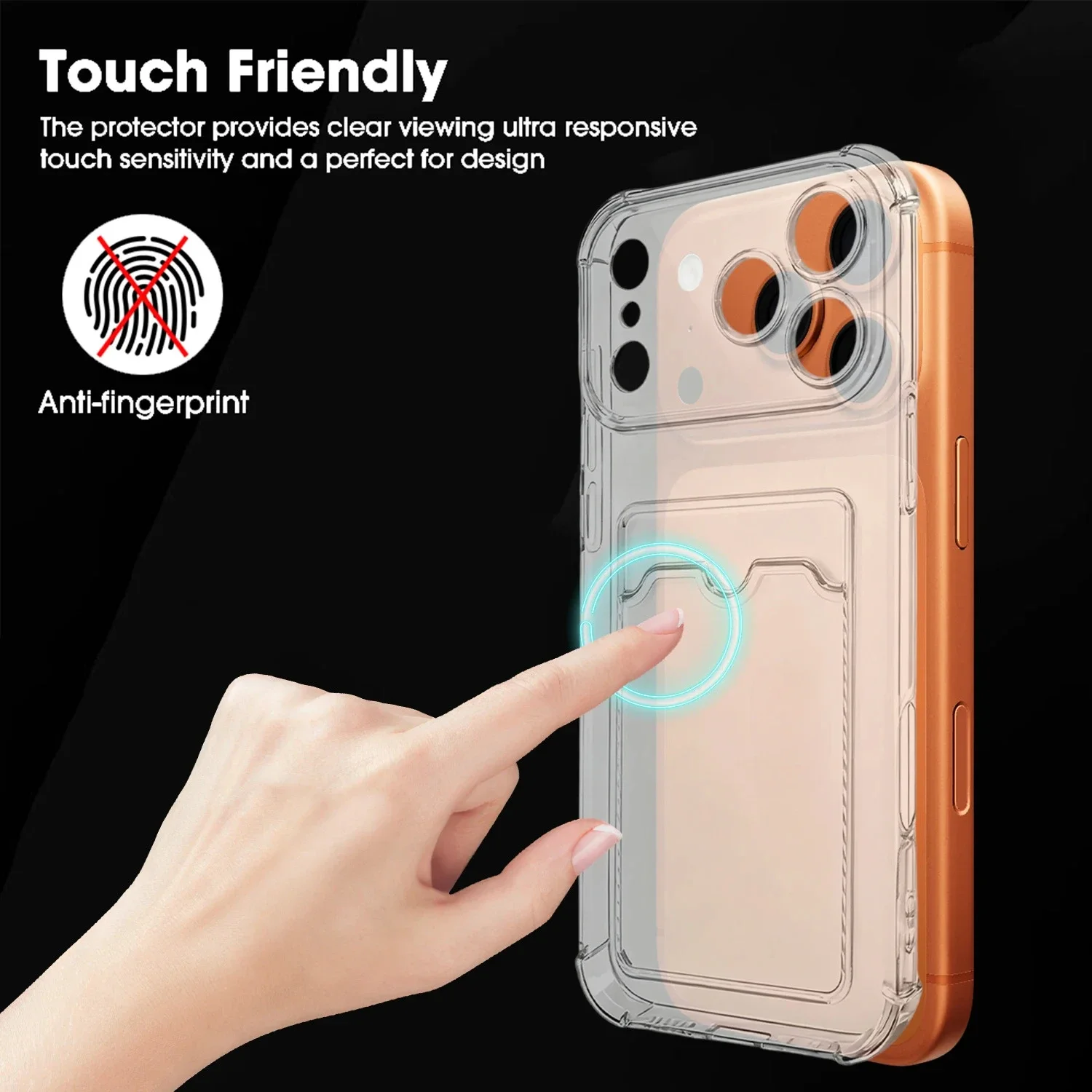Card Slot Holder Pocket Case For iPhone 17 Pro Max 17Air Shockproof Clear Cover For iPhone17 17PM 17Pro PhotoCard Storage Sleeve