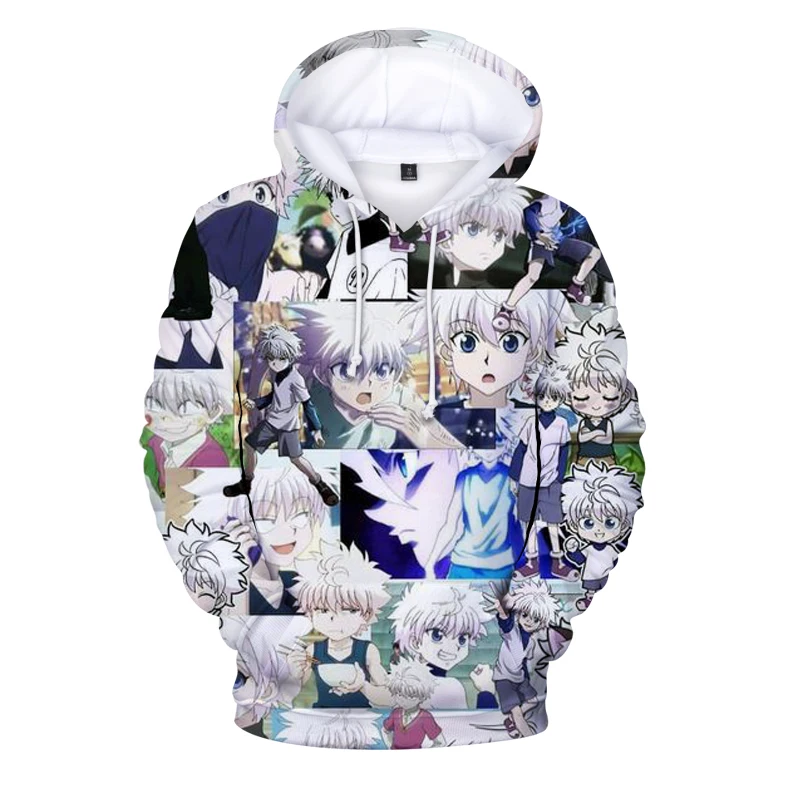 

Anime crianças hoodie hunter x hunter hoodies moletom das mulheres dos homens killua zoldyck diabo olho hxh meninos/meninas