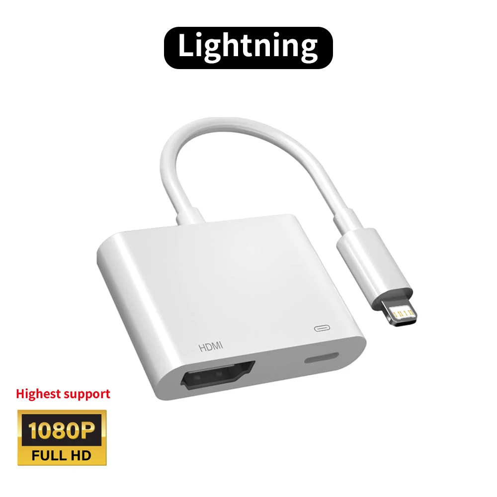 Lightning/Type C USB C デジタル AV HDMI アダプター 4K@60Hz iPhone 17 16 15 14 13 12 11 Pro Max XS XR用 HDTV プロジェクター モニター対応