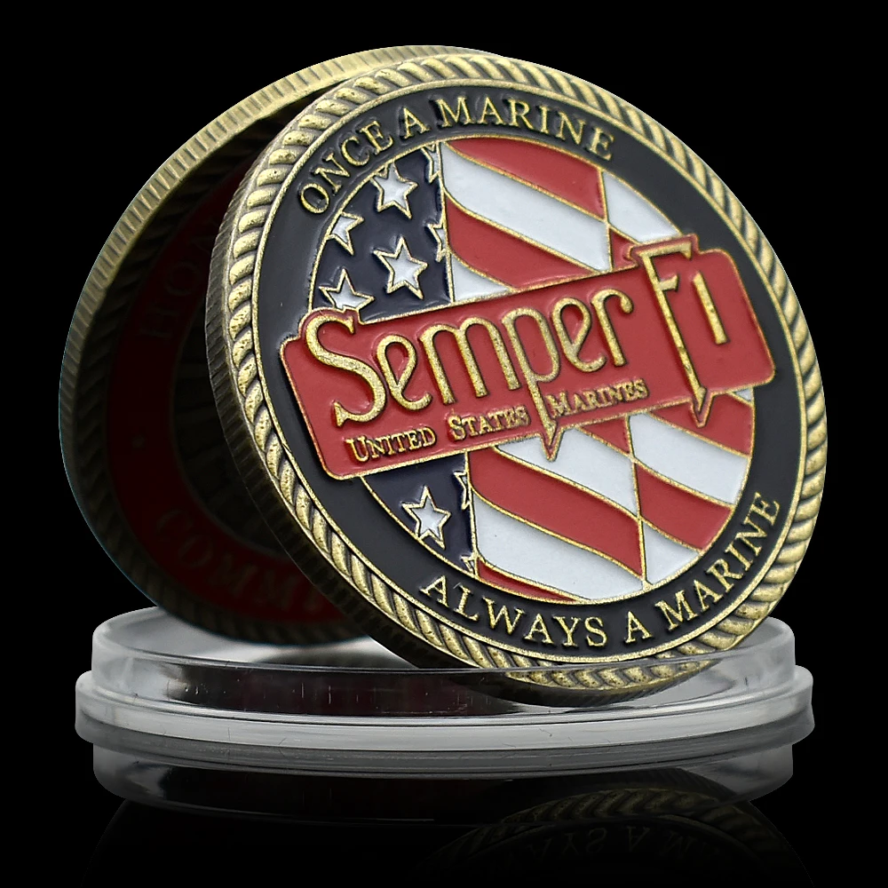United States Marines Bronze Coin 'Semper Fi' Honor, Course, Addobbi Per Medaglie Comemmorative Di Impegno
