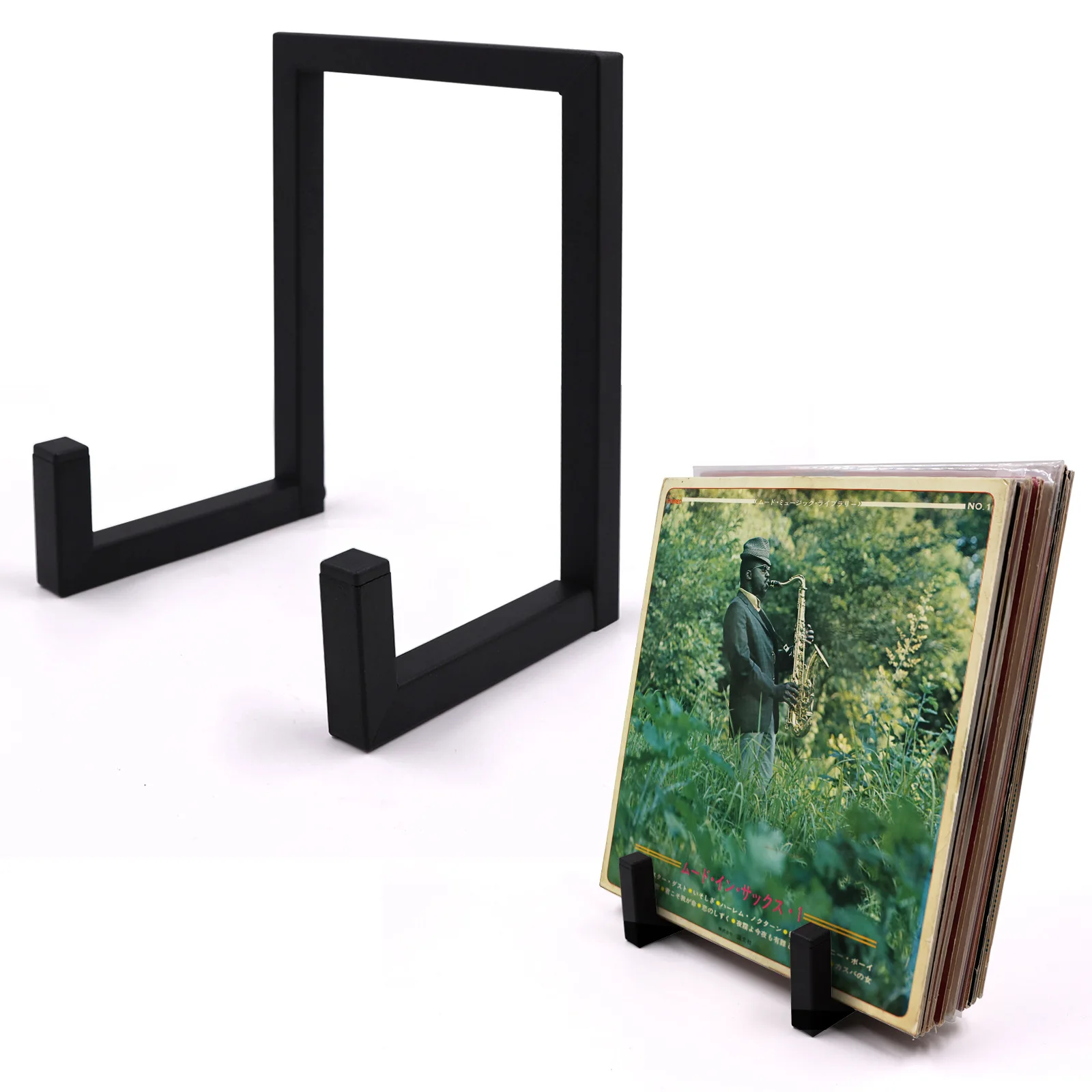 Metalowy stolik do przechowywania płyt winylowych Retro Minimalny uchwyt na płyty winylowe do ekspozycji LP, mały organizer na płyty winylowe