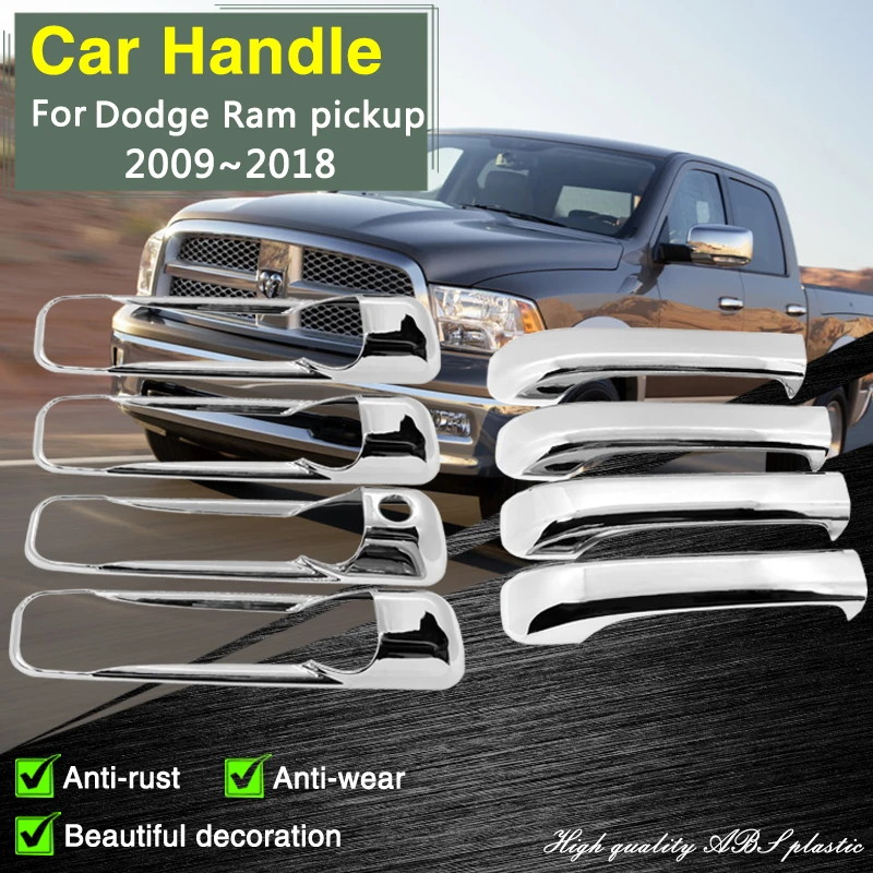 Für Dodge Ram Pickup 1500 2500 3500 4000 2009 ~ 2018 Chrome Smart Tür Griff Abdeckung  Auto Außen Styling Zubehör aufkleber Trim - AliExpress