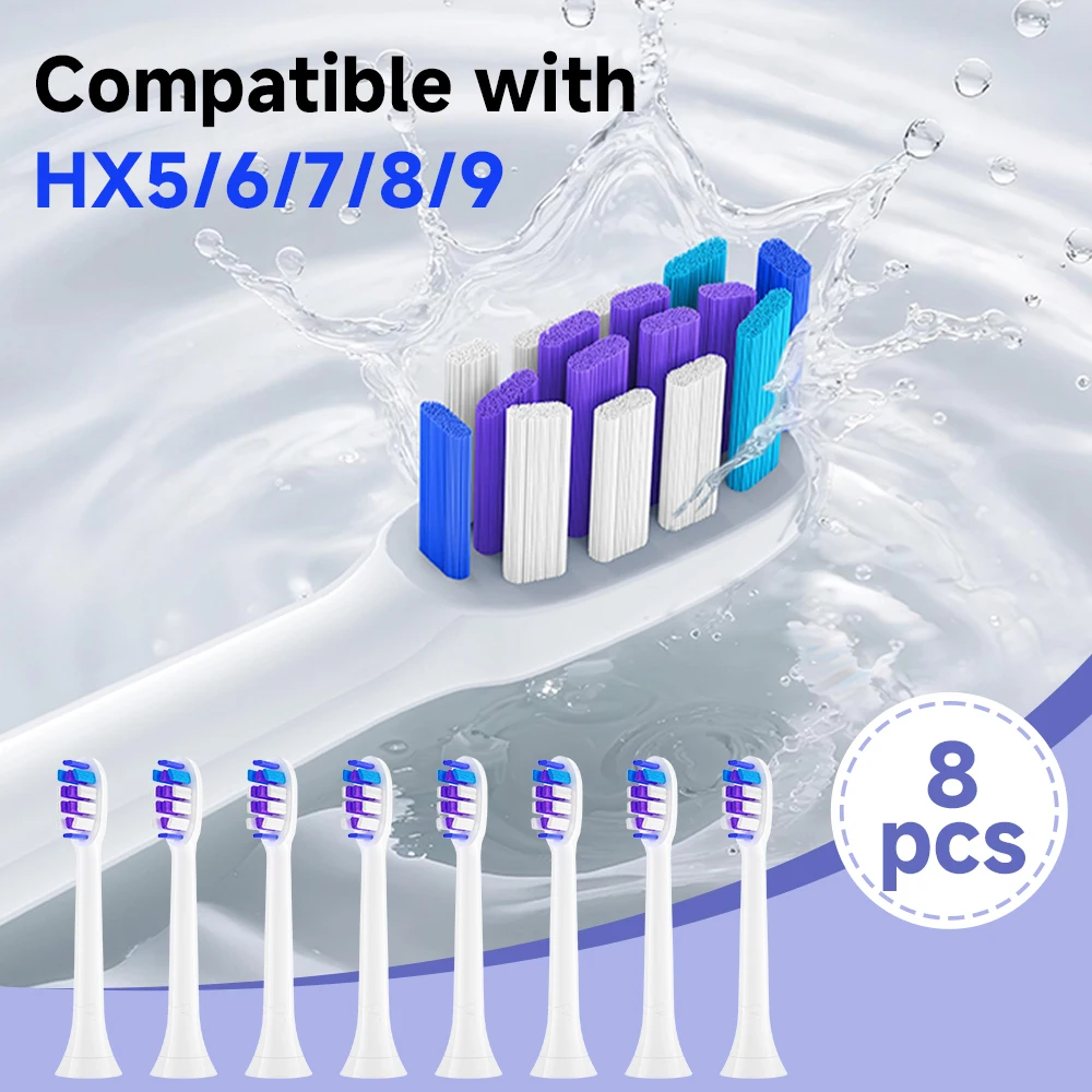 4/8/12/20Pcs필립스 HX5/HX6/HX7/HX8HX9 소닉 전동 진공 칫솔 소프트 브리슬 헤드와 호환 가능