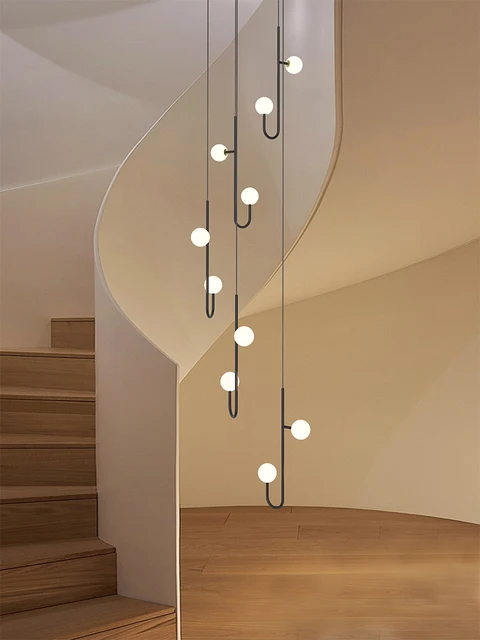 Modern LED Spiral Staircase Chandelier