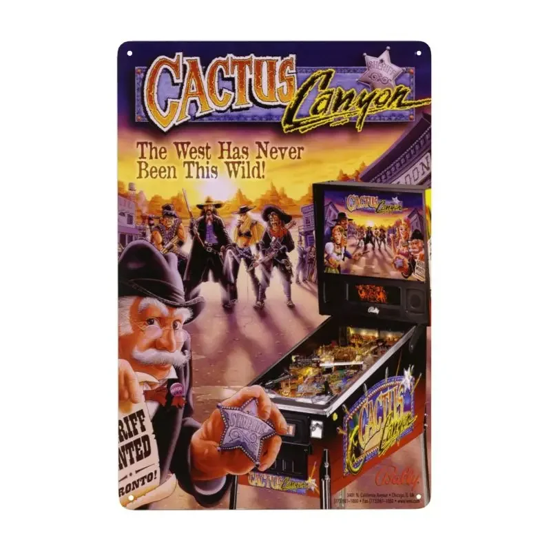 

Bally CACTUS CANYON 1999 Original NOS Flipper Arcade Game Pinball Machine Flyer Metal Tin Sign Poster Wall Plaque Artist Home