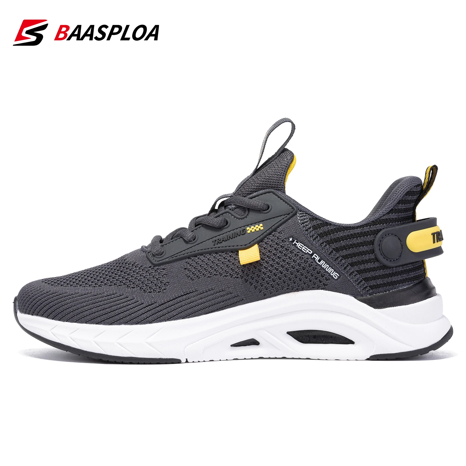 Baasploa 2023 New Men Knit Running Shoes Breathable Sneakers Original Light Shock Absorption Male Tennis Shoe Casual Sneaker