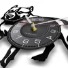 Pitbull Home Wall Decor Decorative Wall Clock Dog Breed Gifts Pitbull Mom Vinyl Record Wall Clock American Bully Mom Retro Clock 3