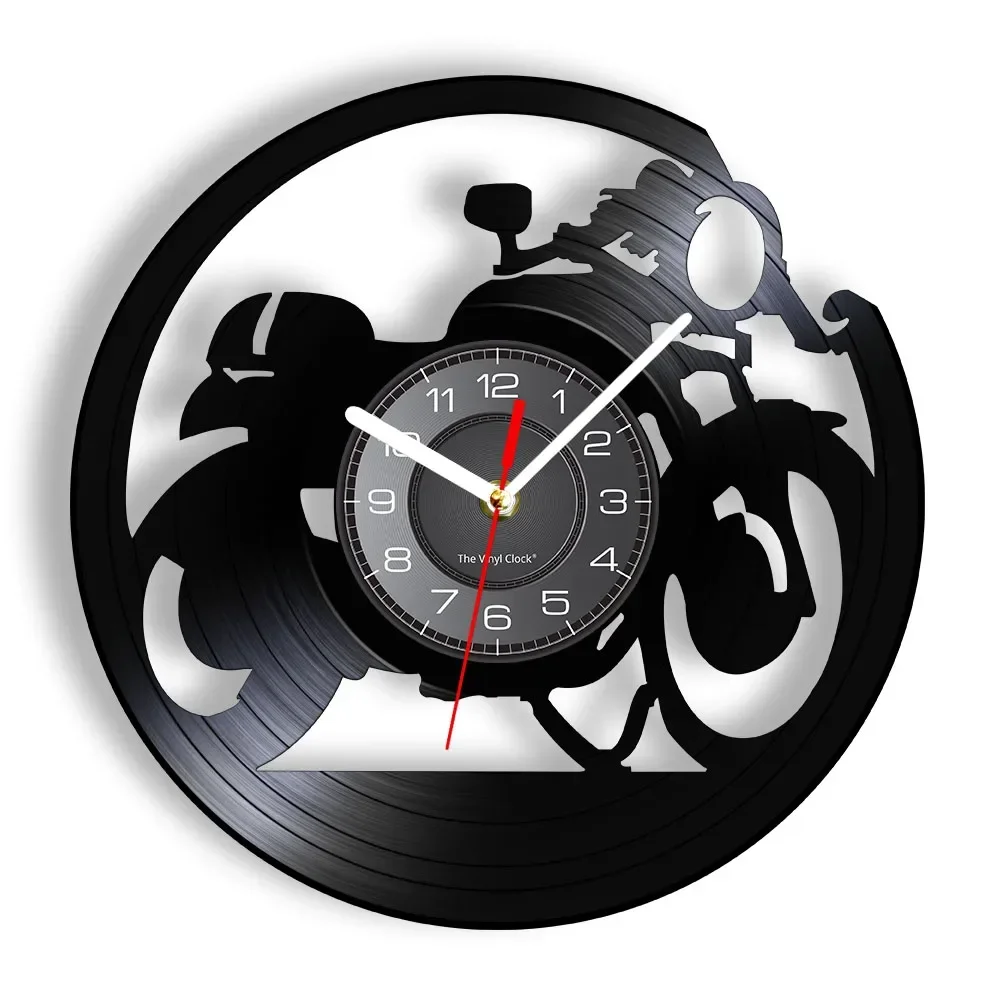 

Cafe Racer Clock Vinyl Record Wall Clock for Garage Classic Motorcycle Wall Clock Motorbike Clock Motorcyclist Racer Riders Gift