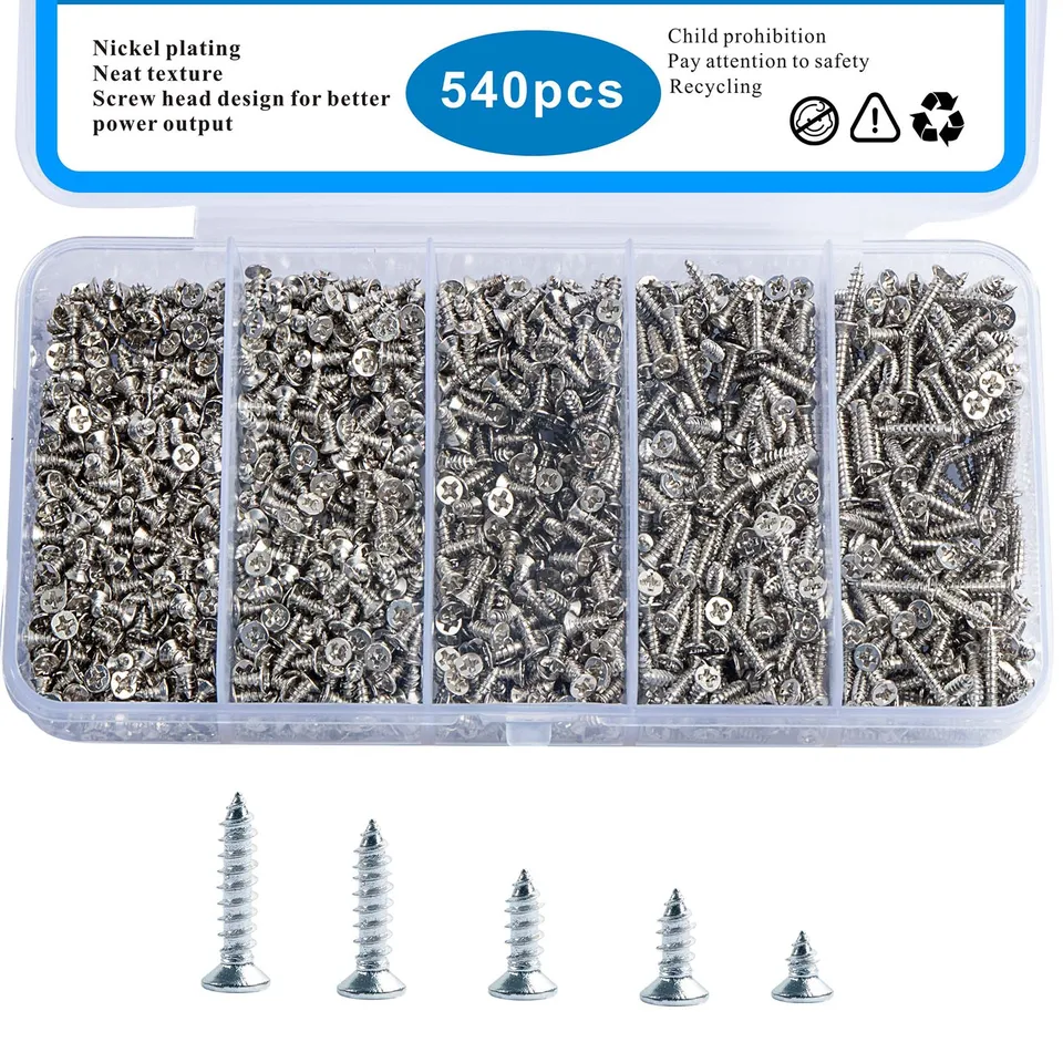 1170 Pezzi Viti Autofilettanti Testa Croce Oro - Set Viti Legno M2, M2.5, M3 Per Fai Da Te E Riparazioni - Foto 12