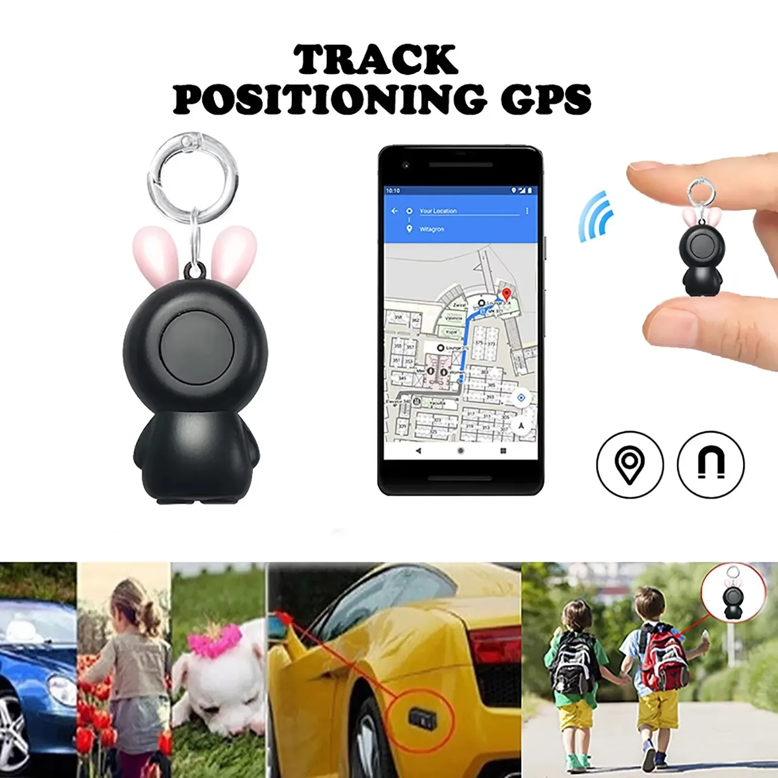 Compact Smart Bluetooth GPS Tracker - Real-Time Location Tag