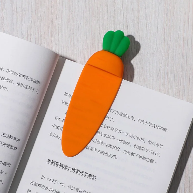 Cute Kawaii Carrot Bookmark Cartoon 3D Stereo Book Marks for Kids DIY Decoration Gift School Supplies Office Stationery