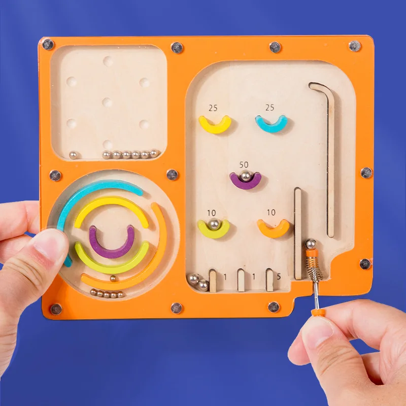 

Montessori Pinball Game Toy Children's Balance Ball Palm Maze Board Game Wooden Toys Eductional Toy Parent-child Interactive Toy