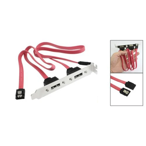 Dual Port SATA Serial ATA Cable To ESATA Bracket Adapter Cable