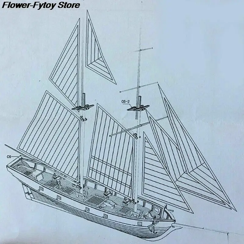 1 Set 1:100 Halcon Wooden Sailing Boat Model DIY Kit Ship Assembly Decoration Gift NEW
