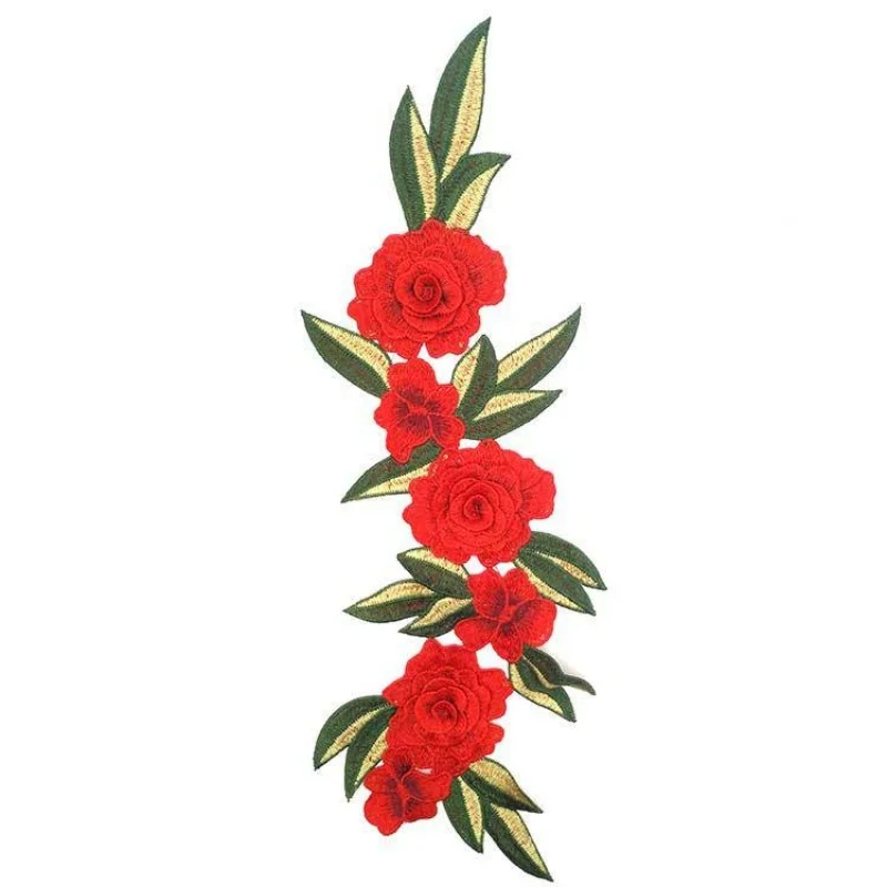 2PCS Water-soluble three-dimensional multi-layer embroidery cloth paste heavy embroidery roses DIY lace accessories