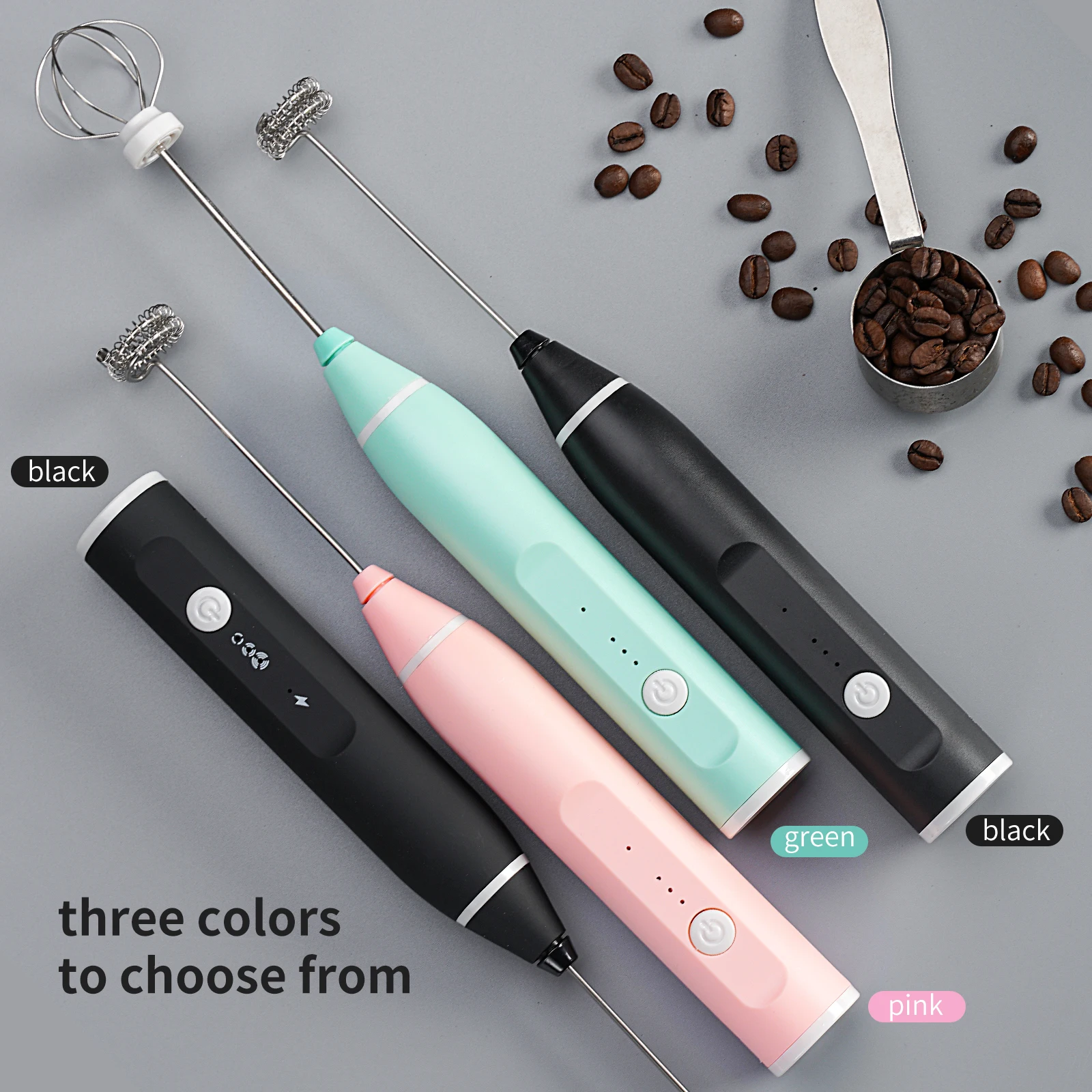 Handheld Egg Beater 3 Speeds Electric Milk Frother Foam Maker Mixer USB Rechargeable Coffee Drink Frothing Wand Foamer 1 PCS