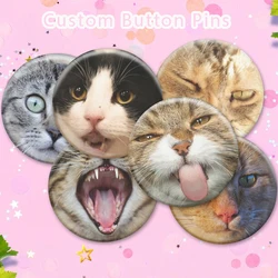 Personalize Custom Brooch Photo Logo Patterns Baby Pet Custom Designed Logo Photo Gift For Family Anniversary Collar 25mm Pins