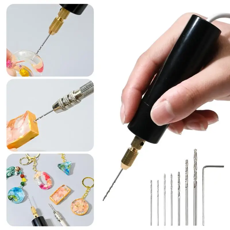 휴대용 미니 전기 드릴 DIY USB 도구 에폭시 수지 쥬얼리 만들기 나무 공예 조각 펜