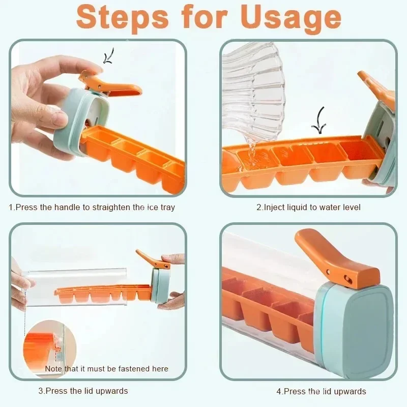 Silicone Ice Cube Mold with Storage Box for Whiskey and Kitchen