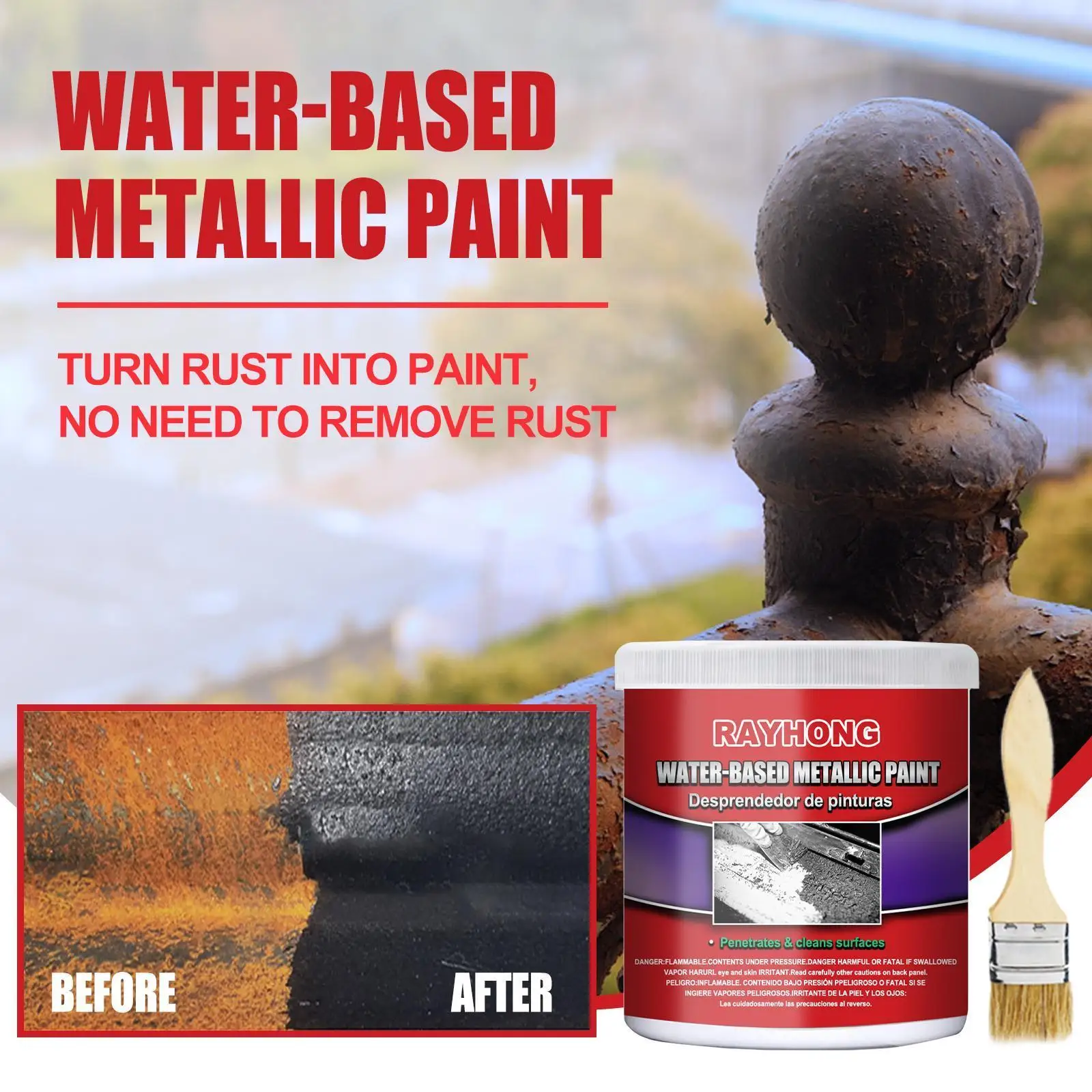 Rust Remover Converter 100ML Car Anti-Rust Chassis Rust Converter Long Lasting Water-Based Primer Iron Metal Surface Repair