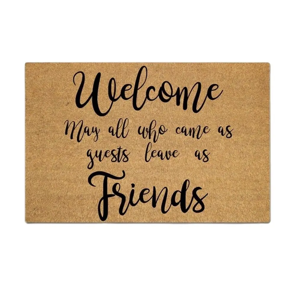 Description Picture 2 of itemAll Who Came As Guests Leave As Friends Doormat Rubber Bathroom Kitchen Mat Garden Garage Door Floor Mat Non-Slip Carpet