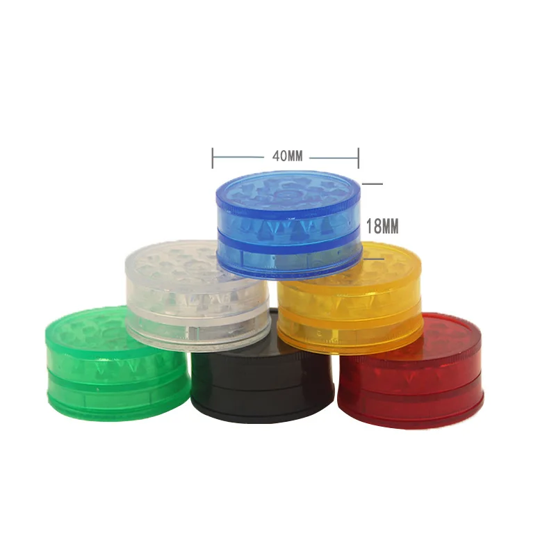 60mm 2 Layer Plastic Tobacco Herbal Grinder Accessories Cigarette Crusher Display Box Cutter Mill for Smoking herb grinder