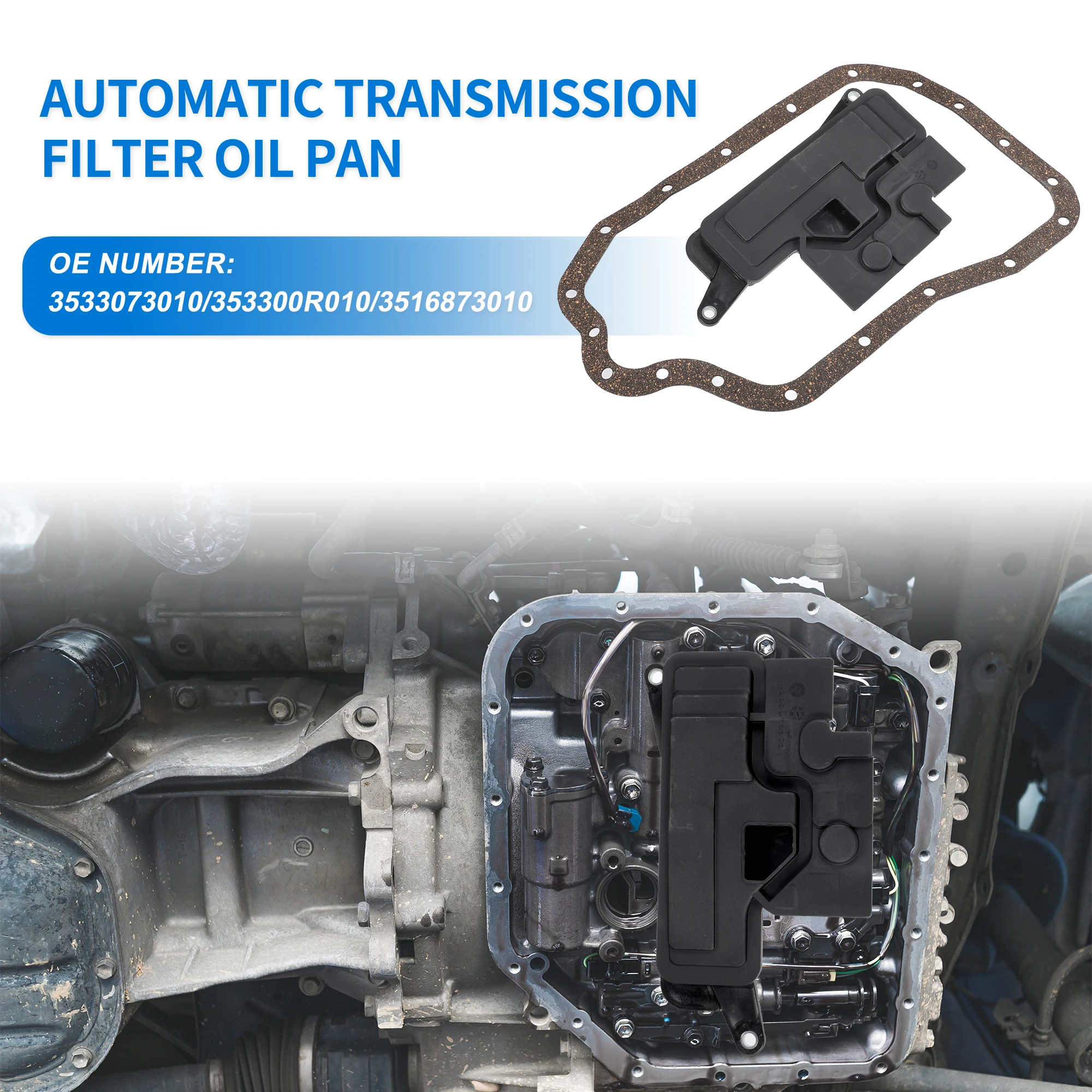 Automatic Transmission Filter Kit CVT Oil Cooler Filter Oil Pan Gasket Kit for Toyota Camry 2010-No.3533073010 UXCELL