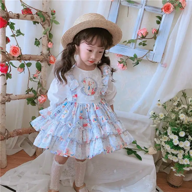 

Новинка 2024, весенне-летнее кружевное милое платье принцессы для маленьких девочек в стиле "Лолита", детское платье для дня рождения, y1206