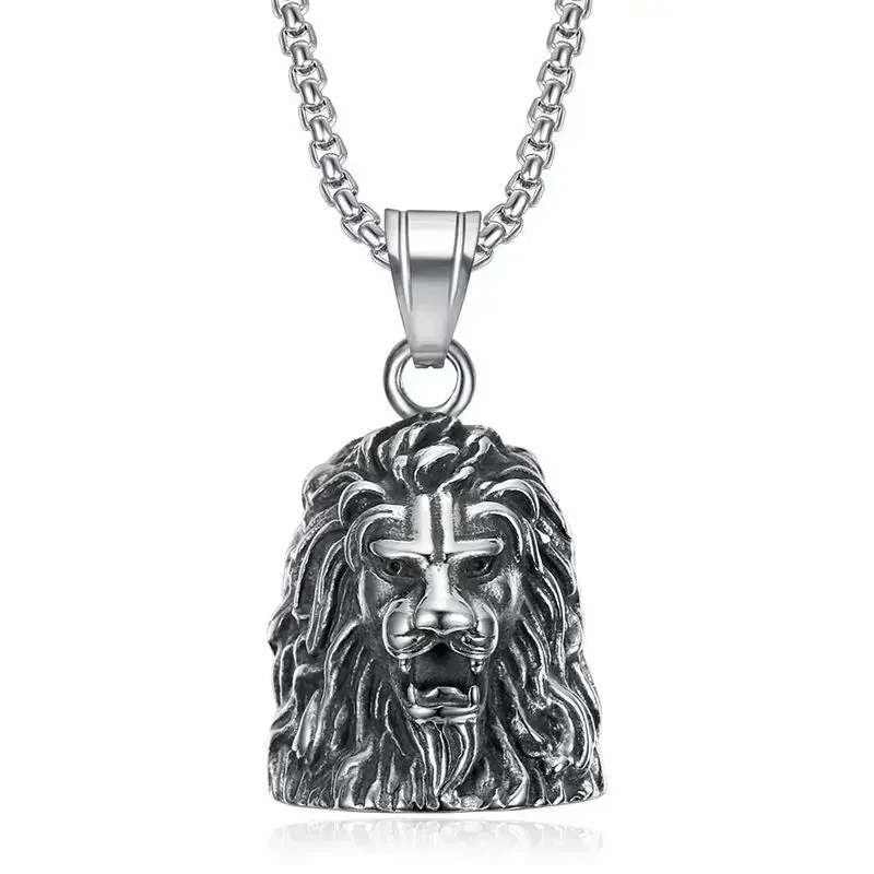 Lion King Pendant and Keychain with Uniquely Carved Bell - Retro Design