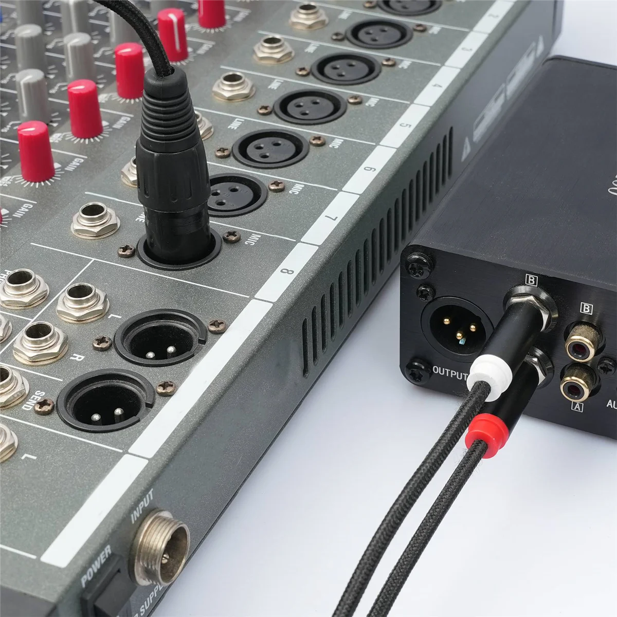 XLR Male to Dual 6.35mm Plug Audio Microphone Cable Microphone Cable Adapter Y-Splitter 1m