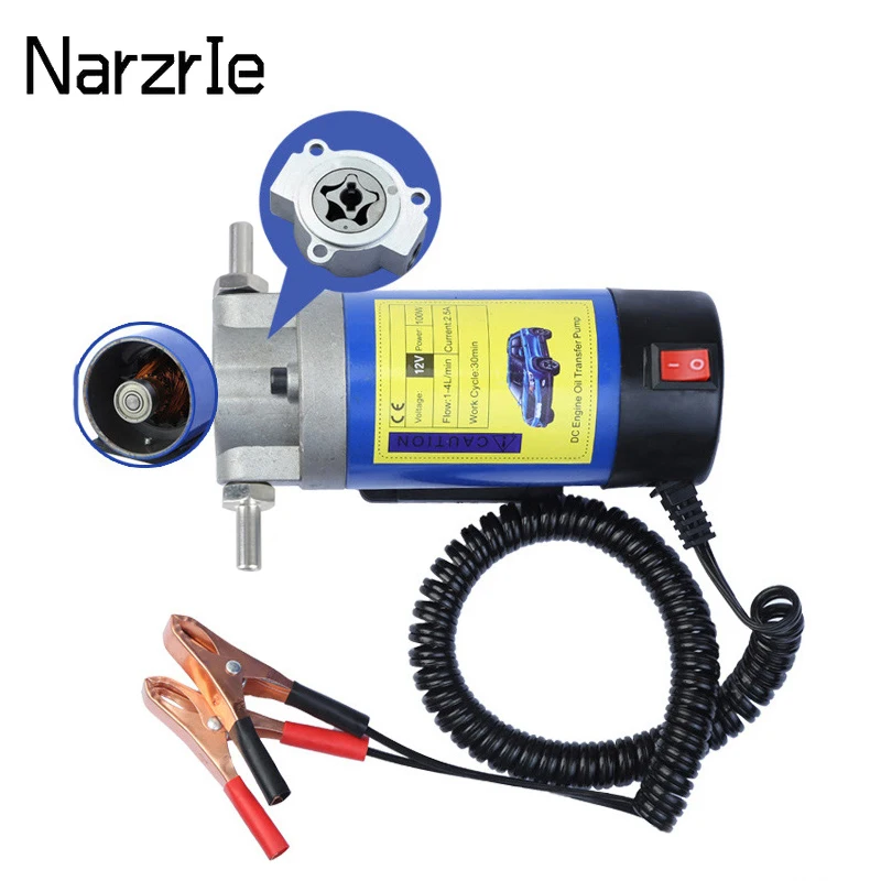 Oil Transfer Pump Portable Oil Transfer Pump 1-4L/min 12V Extractor Fluid Suction Electric Change Fuel Pump Siphon Tool Car Motorcycles Boats