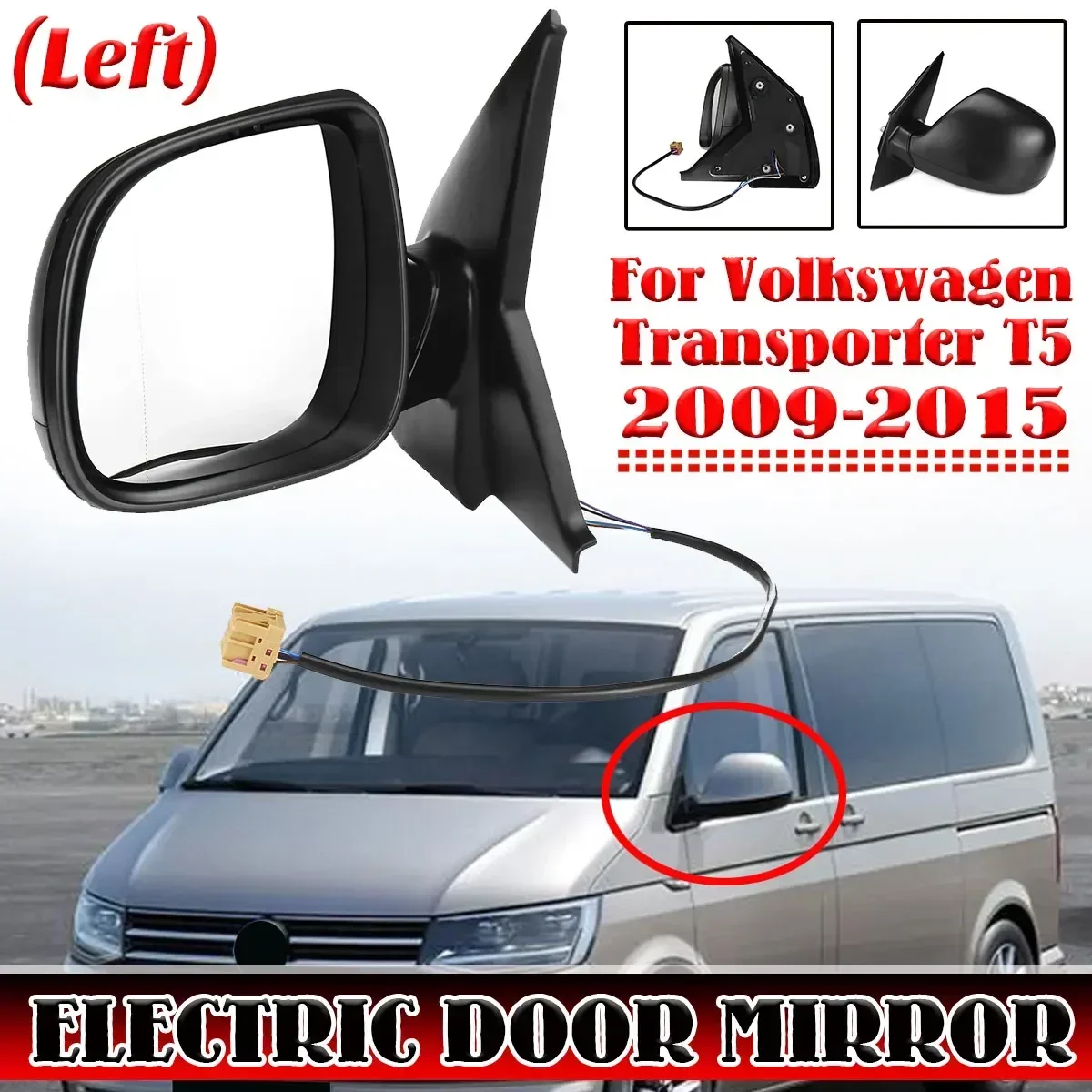 

Автомобильное зеркало заднего вида для Volkswagen Transporter T5 2009-2015 левое и правое автомобильное боковое крыло зеркало заднего вида Автомобильный комплект кузова заднего вида