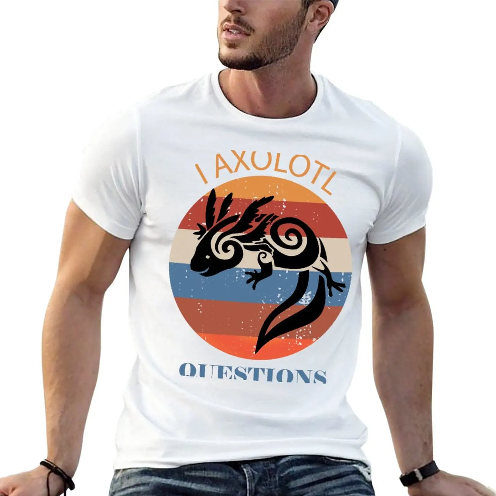 

Новая копия I Axolotl футболка с вопросами custom t shirt s vintage t shirt Мужская хлопковая футболка s
